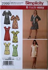 Simplicity 2990 Misses 6 Made Easy Pullover Dresses Sewing Pattern Sz 14-22 picture