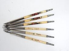 6 Antique Bone Dip Pens With Retractable Pencils NOS picture