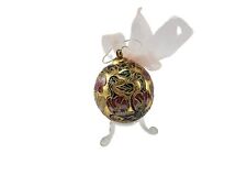 Cloisonné Enameled Ornament Gold Peacock Nicki Yassaman Small Heavy Ornament  picture
