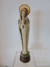 Vintage Virgen Mary Madonna HARD PLASTIC FIGURINE Statue Italy 9.5” T 1950’s picture
