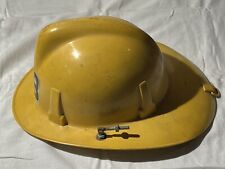 Vintage MSA TOPGARD Fireman’s Safety Helmet Yellow Adjustable Size 1969 Class D picture