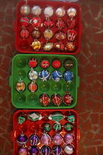 49 Stunning VTG  Christmas Handmade Satin Beaded Push Pin Ornaments Traditional picture