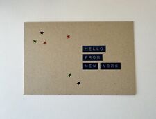Hello From New York postcard 4x6 tan kraft paper recycled picture