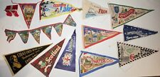 VTG Assorted Collection of  13 Pc Souvenir Pennants (England,Scotland,Italy,etc) picture