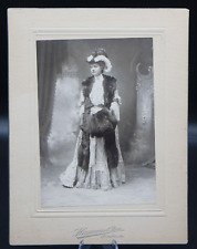 Antique 6x8 Cabinet Photograph High Fashion Victorian Woman Lewiston ME picture