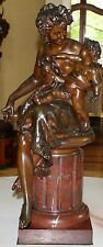 MAGNIFICENT 19C MARBLE BRONZE STATUE BY A.E CARRIER-BELLEUSE FOUNDRY MARK SIGNED picture