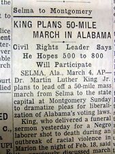 2 1965 newspapers MARTIN LUTHER KING Selma to Montgomery March for Civil Rights picture