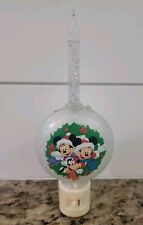 VINTAGE Christmas Disney Mickey Minnie And Goofy Glitter Bubble Night Light picture