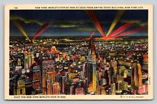 1939 Night Aerial View From Empire State Building New York Worlds Fair P779 picture