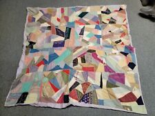 Antique Crazy Quilt Mid 19th century Hand Stitched Names All Over 74x72 picture