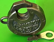 CHAMPION-6 Lever Antique Pancake Pushkey Vintage Padlock with Key Works Well picture