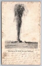 Shooting An Oil Well Geiser Nowata Oklahoma C1909 UDB Postcard K18 picture