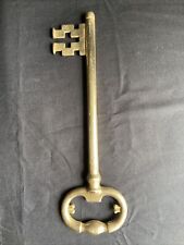 Vintage Brass Skeleton Key Solid Large Decorative Bottle Opener 8” picture