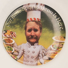 Vintage TGI FRIDAYS  Our Boffo Spring Menu is Here  MARTIN MULL  Pinback Button picture