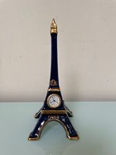 Limoges Eiffel Tower Clock Cobalt Blue with 22kt gold accents picture