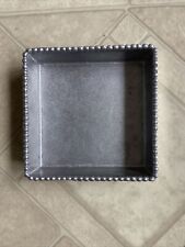 Mariposa Silver Colored Metal Square Cocktail Napkin Holder Trinket Change Dish picture
