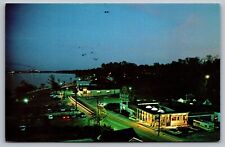 Postcard Nick's Seafood Pavillion Yorktown VA Night Aerial  Restaurant Unposted picture