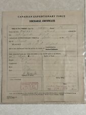 Canadian Expeditionary Force (CEF) WWI Discharge Certificate 1919 picture