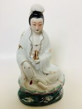 Vintage Chinese Porcelain Quan Yin Statue 10.5” Goddess Rare HTF picture
