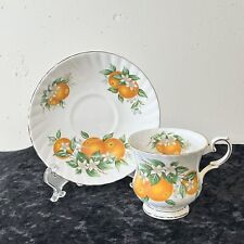 Vintage Elizabethan Bone China Tea Cup and Saucer Florida Oranges England EUC picture