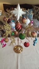 Vintage Lot 26 Christmas Ornaments Gliiter Reindeer Teardrop Candy Satin Finish picture