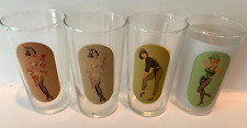 Lot of 4 Vintage Girlie Glasses, Barware Peek-A-Boo, Risque picture