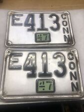 1947 Connecticut License Plates E 413 Pair picture