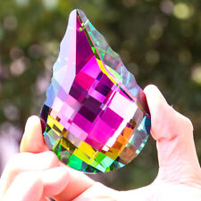 Aurora AB 89MM Feng Shui Faceted Prism Gourd Crystal Suncatcher Chandelier Decor picture