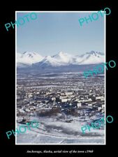 OLD LARGE HISTORIC PHOTO ANCHORAGE ALASKA, AERIAL VIEW OF THE TOWN c1960 picture