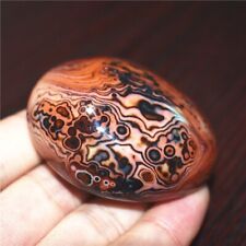 93g Natural Banded Agate Tumbled Palm Stone Crazy Lace Silk Healing Madagascar picture
