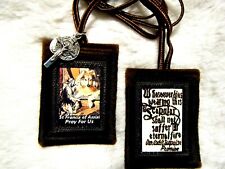 St. Francis and The Wolf Brown Scapular 100%Wool  picture