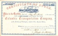 Columbia Transportation Co. - Shipping Stock Certificate - Territory of Washingt picture