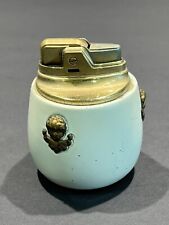 Vintage 1950's Ronson White Cupid Table Lighter With Cherubs 2.5