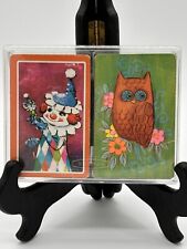 Vintage Mid Century Modern Double Deck Whitman Cards Kitch Owl Clown Please READ picture