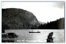 c1940's Bare Mt. Pyramid Lake Canoe New York NY Adirondack RPPC Photo Postcard picture