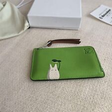 Loewe × My Neighbor Totoro Studio Ghibli Fragment Case Coin Wallet Leather Green picture