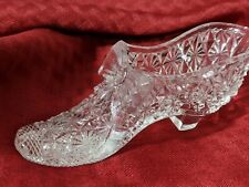 Antique Victorian 1891 US Glass Daisy Button Glass Slipper Shoe with Bow picture