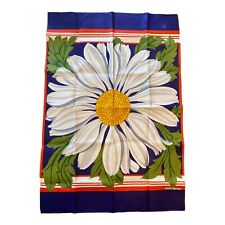 Vintage Hand Towel BASSETTI Floral Daisy Red White Blue Made in Italy picture