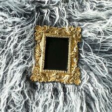 Black Reflection Scrying Mirror Baroque Frame Divination Spiritual Wicca Magick picture