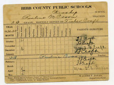 1932 Antique Grade Card Bibb County GA Public Schools Monthly Report  picture