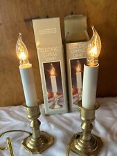 Vintage Centurion Brass Mini Electric Candle Lamp Set Of 2 picture