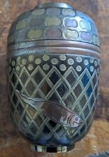 Enesco Solid Brass Inlaid Vase Birds 8