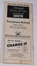 Vintage Pennsylvania Railroad Timetable New York + South April 24, 1960 picture