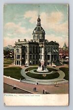 Peoria IL-Illinois, Peoria County Court House, Vintage c1909 Souvenir Postcard picture