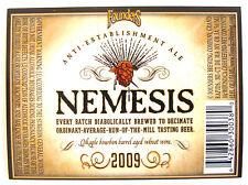 Founders Brewing NEMESIS  2009 beer label MI 12oz picture