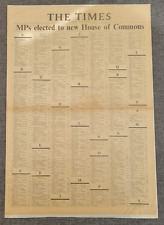 THE TIMES MPS ELECTED TO NEW HOUSE OF COMMONS 1970 ORIGINAL NEWSPAPER picture