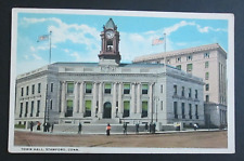 Town Hall Stamford CT Unposted Pre Linen Postcard picture
