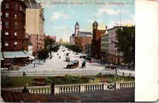 Postcard Posted 1909 Pennsylvania Ave US Treasury Washington D C [br] picture