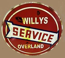 Nostalgic Willys Overland Service Aluminum Tin Metal 12