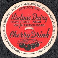 Fruit Bottle Caps Lot of 12 Vintage Hietpas Dairy 1940's Cherry Grapefruit picture